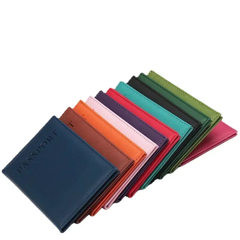 Travel Accessories Wallet - ファッション女性男性パスポートカバー Pu レザー無地旅行 ID クレジットカードパスポートホルダーパケット財布財布バッグポーチ