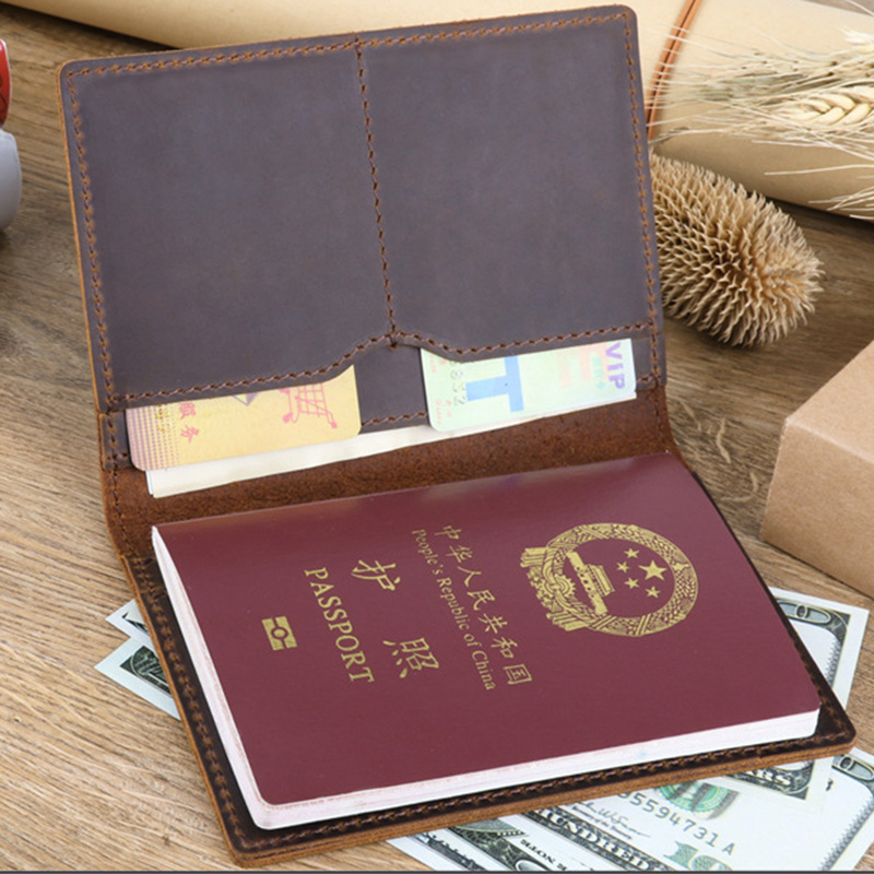 狂気の馬革パスポートケースレトロ手作りパスポートカバー旅行財 - Travel Accessories Wallet のレビューと価格