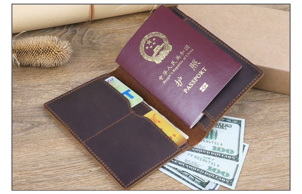 狂気の馬革パスポートケースレトロ手作りパスポートカバー旅行財 - Travel Accessories Wallet のレビューと価格