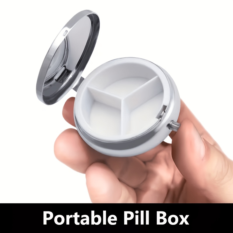 平らで持ち運び可能な丸い金属製のピルケースは、かわいいフクロ - Travel Accessories As Gifts のレビューと価格