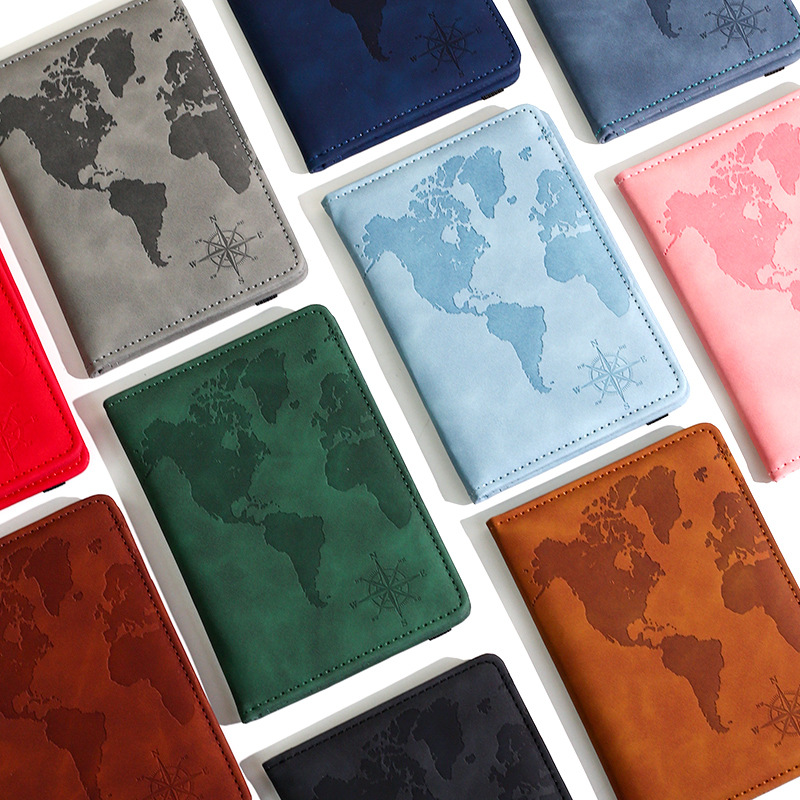 新しい地図プリントパスポートホルダーレザーパスポートカバーパ - Travel Accessories India のレビューと価格