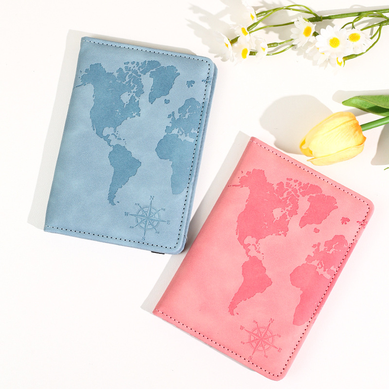 新しい地図プリントパスポートホルダーレザーパスポートカバーパ - Travel Accessories India のレビューと価格