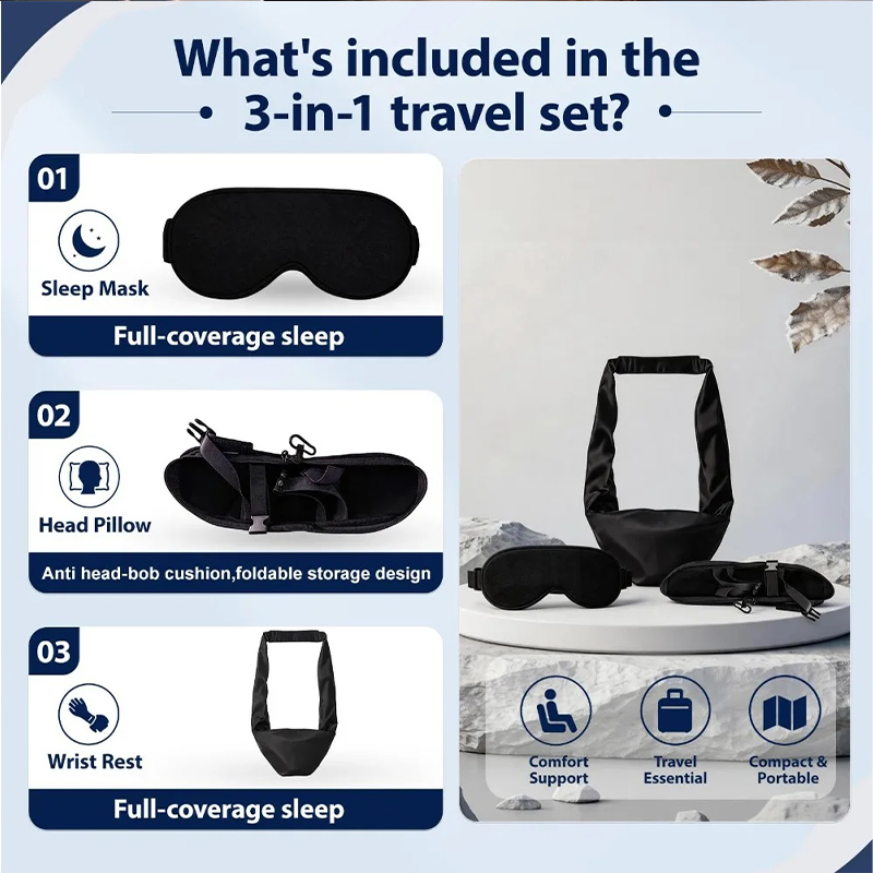 3-in-1 飛行機用睡眠サポートセット：調整可能な旅行用枕 - Travel Accessories Long Flight のレビューと価格