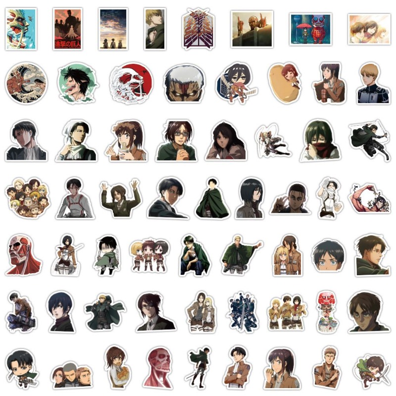 60枚入り 進撃の巨人 アニメステッカー かわいい 防水デカ - Luggage Cover Protector のレビューと価格