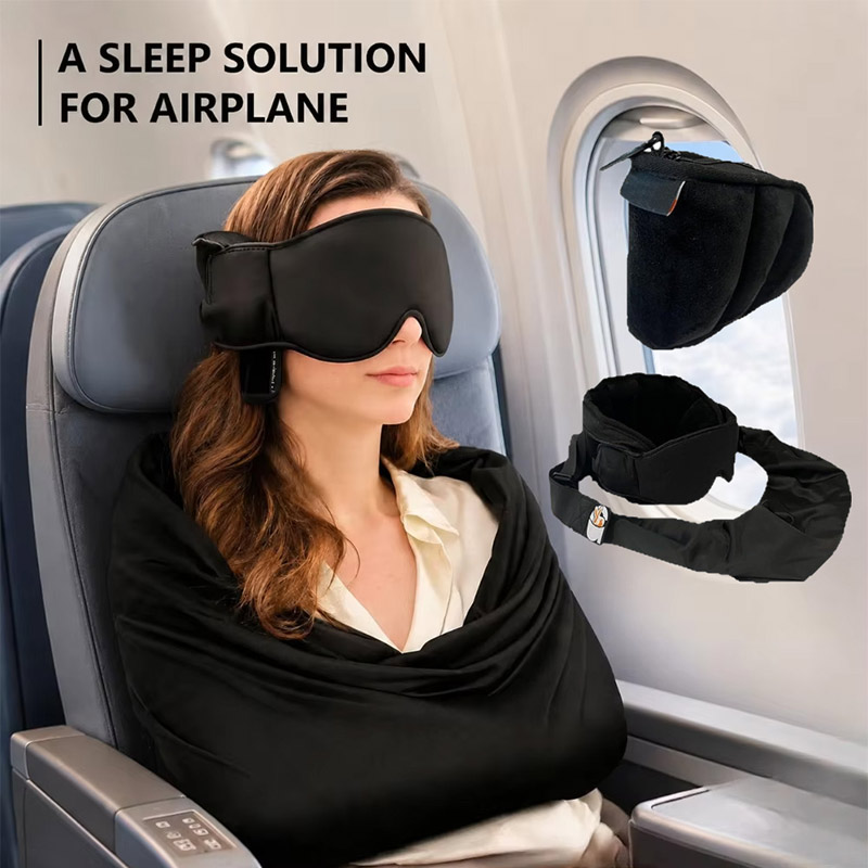 3-in-1 飛行機用スリープキット：メモリーフォーム製フラ - Travel Accessories Long Flight のレビューと価格