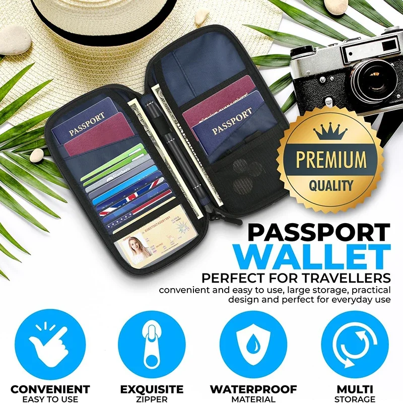 軽量ファミリートラベルパスポートカバーウォレットジッパー付き - Travel Accessories Wallet のレビューと価格