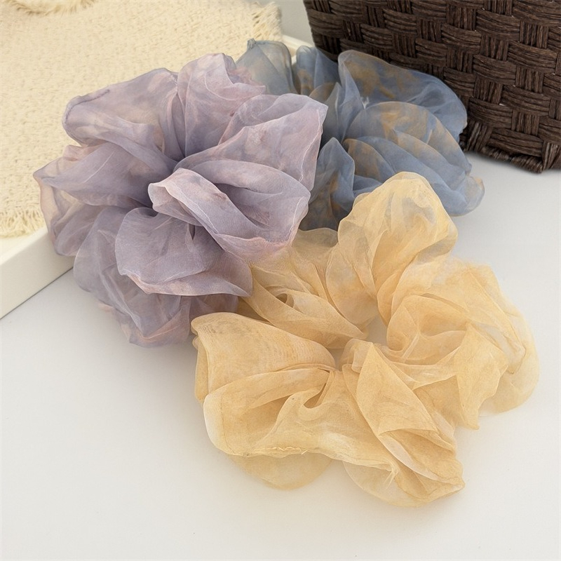 1Pc ヘアシュシュ特大オーガンザタイダイ薄手の弾性ヘアバン - Travel Accessories Aesthetic のレビューと価格