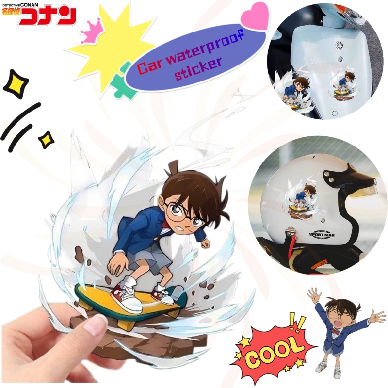 名探偵コナン漫画スケートボードステッカー、防水デカール、車、 - Luggage Cover Protector のレビューと価格
