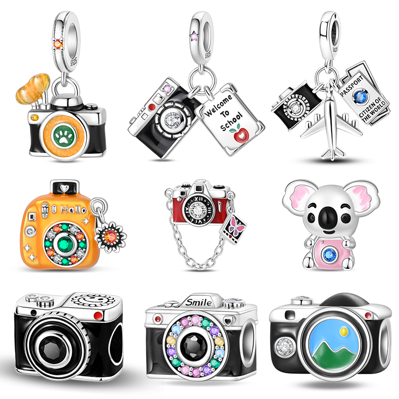 925スターリングシルバー製ヴィンテージカメラチャーム、CZ - Travel Accessories India のレビューと価格
